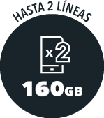 HASTA 2 LÍNEAS 160gb